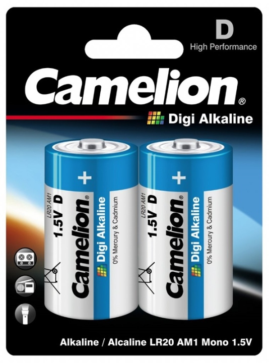 Camelion Digi Alkaline D (R20) 2-pack i gruppen HEMELEKTRONIK / Batterier & Laddare / Batterier / Övriga hos TP E-commerce Nordic AB (38-96030)