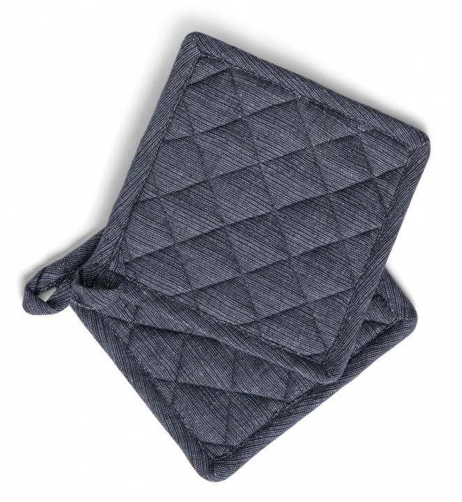 Kosta Linnewäfveri Eliza Grytlapp Återvunnen 2-pack, Mörkgrå i gruppen HEM, HUSHÅLL & TRÄDGÅRD / Köksredskap / Kökstextilier hos TP E-commerce Nordic AB (38-96533-MG)