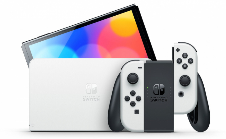 Nintendo Switch OLED, Vit i gruppen HEMELEKTRONIK / Spelkonsoler & Tillbehör / Nintendo Switch / Konsoler hos TP E-commerce Nordic AB (38-96580)