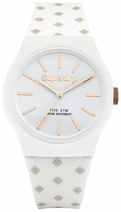 Superdry SDSYG166WRG - Klocka 38 mm med 5 bar vattentäthet, Vit/Guld i gruppen SPORT, FRITID & HOBBY / Accessoarer / Klockor hos TP E-commerce Nordic AB (38-97033)