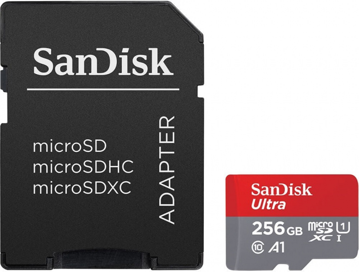 SanDisk Ultra Minneskort microSDXC, 256GB i gruppen HEMELEKTRONIK / Lagringsmedia / Minneskort / Micro SD/HC/XC hos TP E-commerce Nordic AB (38-97325)