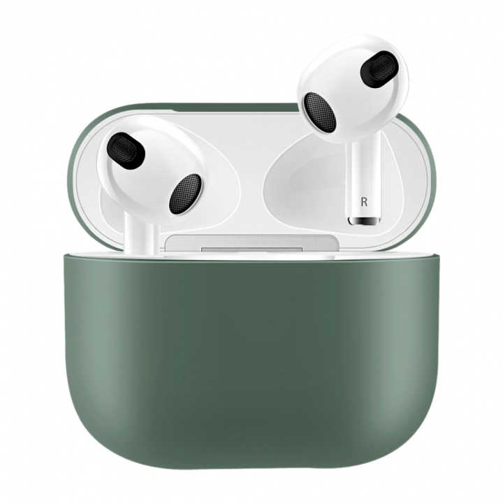 Silikonskal till Airpods 3, Mörkgrön i gruppen HEMELEKTRONIK / Ljud & Bild / Hörlurar & Tillbehör / Tillbehör hos TP E-commerce Nordic AB (38-97509)