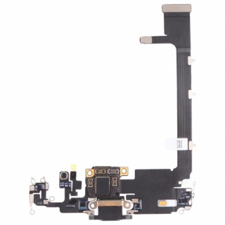 Laddningskontakt för iPhone 11 pro max, Laddningskontakt flexkabel, Svart