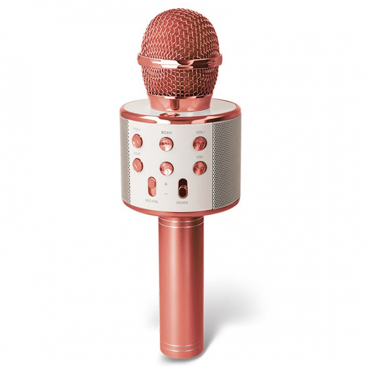Produktfoto för Forever BMS-300 Lite - BT Karaoke-Mikrofon med högtalare, Roséguld