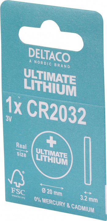 Ultimate Lithium CR2032-knappcellsbatteri, 3V, 1-pack i gruppen HEMELEKTRONIK / Batterier & Laddare / Batterier / Knappcell hos TP E-commerce Nordic AB (38-97659)