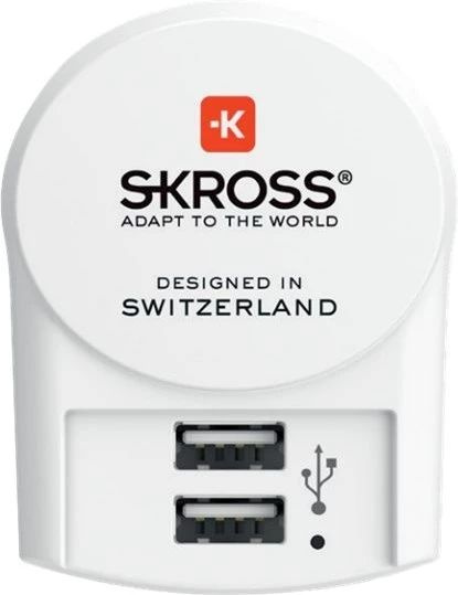 Skross Reseadapter Europa till 2x USB-A i gruppen HEM, HUSHÅLL & TRÄDGÅRD / El & Belysning / Reseadaptrar hos TP E-commerce Nordic AB (38-98103)