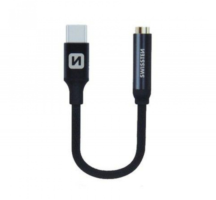Swissten USB-C till 3,5mm Adapter, 15cm, Svart i gruppen SMARTPHONE & SURFPLATTOR / Laddare & Kablar / Adaptrar hos TP E-commerce Nordic AB (38-98165)