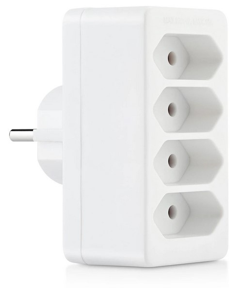 Splitter plug 4-way EU, Adapter med 4 uttag i gruppen HEM, HUSHÅLL & TRÄDGÅRD / El & Belysning / Grenuttag hos TP E-commerce Nordic AB (38-98338)