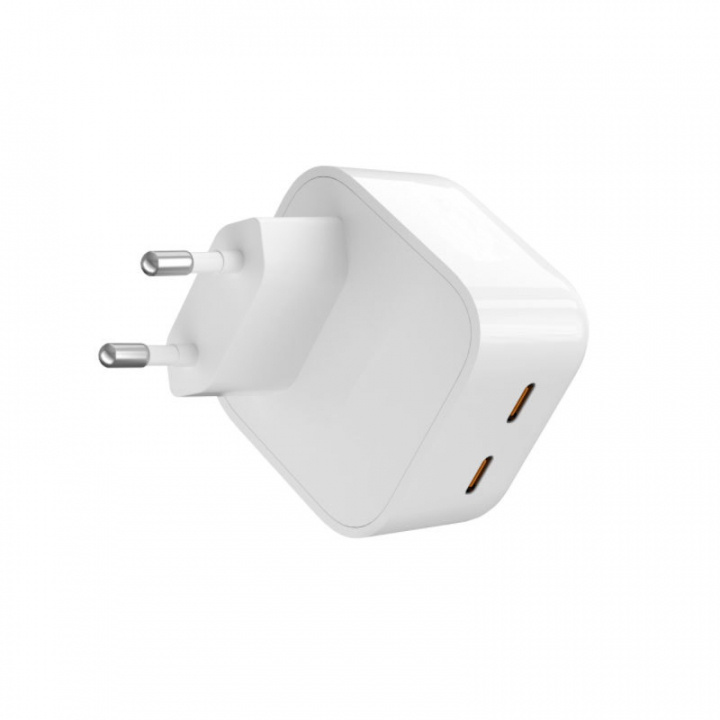 Strömadapter 35W, USB-C x2, Vit i gruppen SMARTPHONE & SURFPLATTOR / Laddare & Kablar / Väggladdare / Väggladdare Typ C hos TP E-commerce Nordic AB (38-98397)