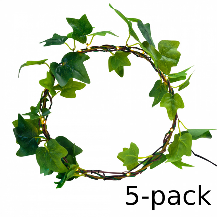 5-pack GadgetMonster Ljusslinga med gröna blad i gruppen HEMELEKTRONIK / Belysning / LED-slingor hos TP E-commerce Nordic AB (38-98447PKT)