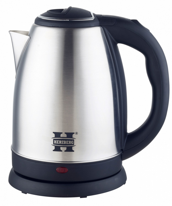 Herzberg HG-5011SIL Vattenkokare i rostfritt stål, 1,8L 1500W - Silver i gruppen HEM, HUSHÅLL & TRÄDGÅRD / Hushållsmaskiner / Vatten & Juice / Vattenkokare hos TP E-commerce Nordic AB (38-98494)