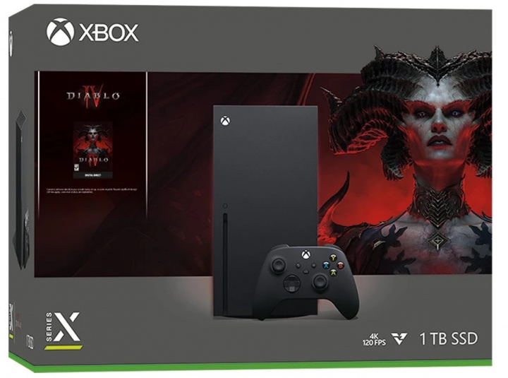 Microsoft Xbox Series X 1TB inkl. Diablo IV i gruppen HEMELEKTRONIK / Spelkonsoler & Tillbehör / Xbox Series X/S hos TP E-commerce Nordic AB (38-98562)