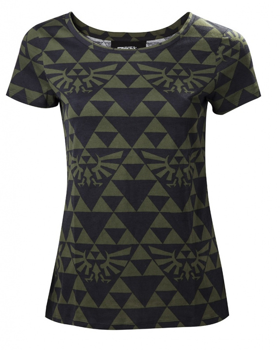 Zelda - Green Black Hyrule Womens T-shirt, M i gruppen SPORT, FRITID & HOBBY / Accessoarer / T-shirts & Tröjor hos TP E-commerce Nordic AB (38-98627)