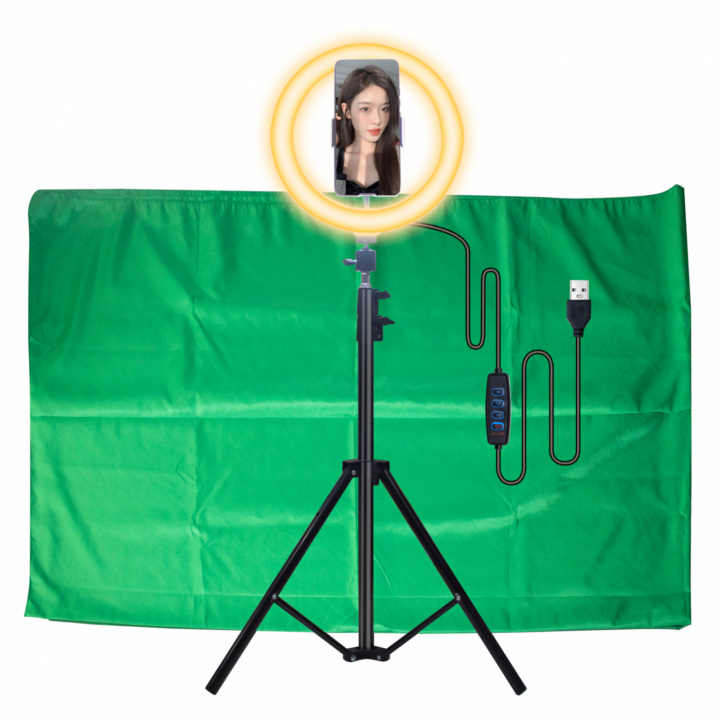 United VMS2382 Video Maker Set m. Ring light & bakgrund i gruppen HEMELEKTRONIK / Foto & Video / Fotoutrustning / Ring light & Fotobelysning hos TP E-commerce Nordic AB (38-98660)