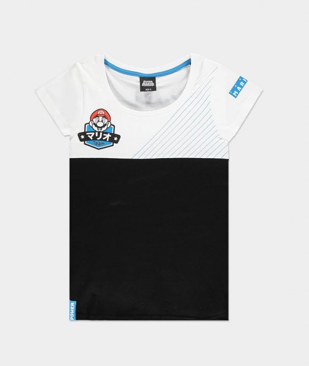 Team Mario - Dam T-Shirt, S i gruppen HEMELEKTRONIK / Spelkonsoler & Tillbehör / Övriga spel & tillbehör hos TP E-commerce Nordic AB (38-98666)