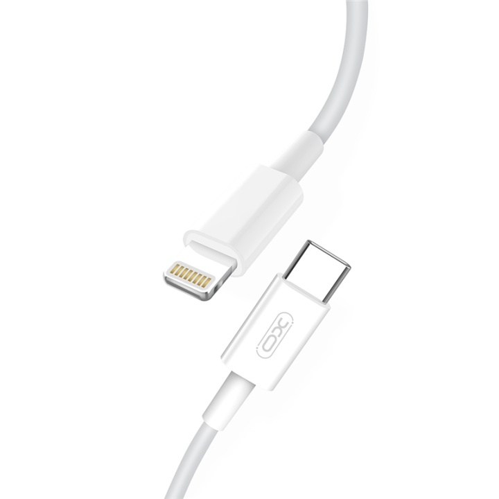 XO NB113, USB-C - Lightning LaddKabel för Snabbladdning (2A, PD) 1m, Vit i gruppen SMARTPHONE & SURFPLATTOR / Laddare & Kablar / Kablar / Kablar Typ C hos TP E-commerce Nordic AB (38-99058)