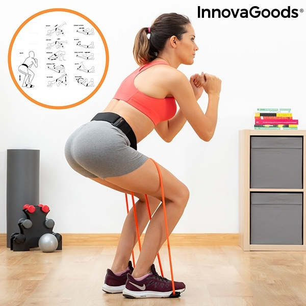 Bootrainer - Bälte med motståndsband för Glutes + Träningsguide i gruppen SPORT, FRITID & HOBBY / Träningsredskap / Träningsredskap & tillbehör hos TP E-commerce Nordic AB (38-99076)