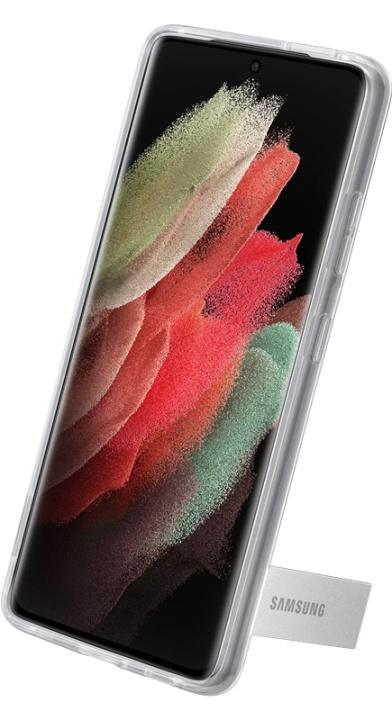 Skal för Samsung Galaxy S21 Ultra med ställ, Transparent i gruppen SMARTPHONE & SURFPLATTOR / Mobilskydd / Samsung hos Teknikproffset Nordic AB (38-99161)