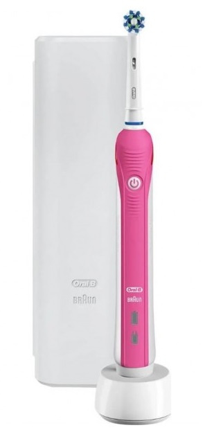 Oral-B Pro 1 750 CA Pink + Reseetui i gruppen SKÖNHET & HÄLSA / Munvård / Eltandborstar hos TP E-commerce Nordic AB (38-99382)