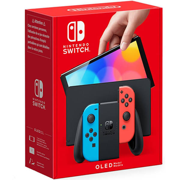 Nintendo Switch OLED - Röd/Blå i gruppen HEMELEKTRONIK / Spelkonsoler & Tillbehör / Nintendo Switch / Konsoler hos TP E-commerce Nordic AB (38-99593)