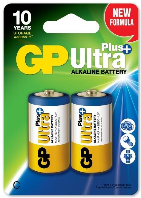 GP Ultra Plus Alkaline C batteri, 14AUP/LR14, 2-pack i gruppen HEMELEKTRONIK / Batterier & Laddare / Batterier / Övriga hos TP E-commerce Nordic AB (38-99862)