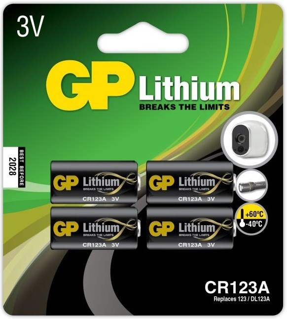 GP Litiumbatteri, CR123A, 4-pack i gruppen HEMELEKTRONIK / Batterier & Laddare / Batterier / Övriga hos TP E-commerce Nordic AB (38-99866)