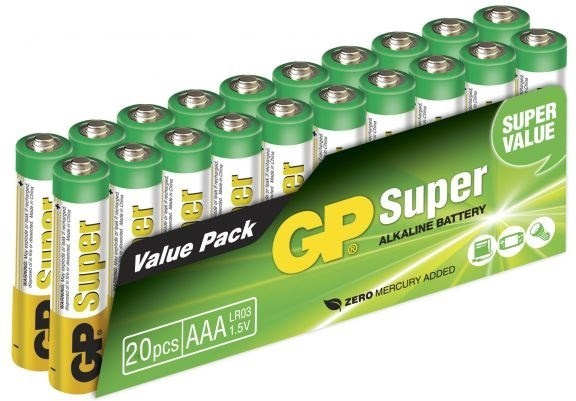 GP Super Alkaline AAA batteri, 24A/LR03, 20-pack i gruppen HEMELEKTRONIK / Batterier & Laddare / Batterier / AAA hos TP E-commerce Nordic AB (38-99876)