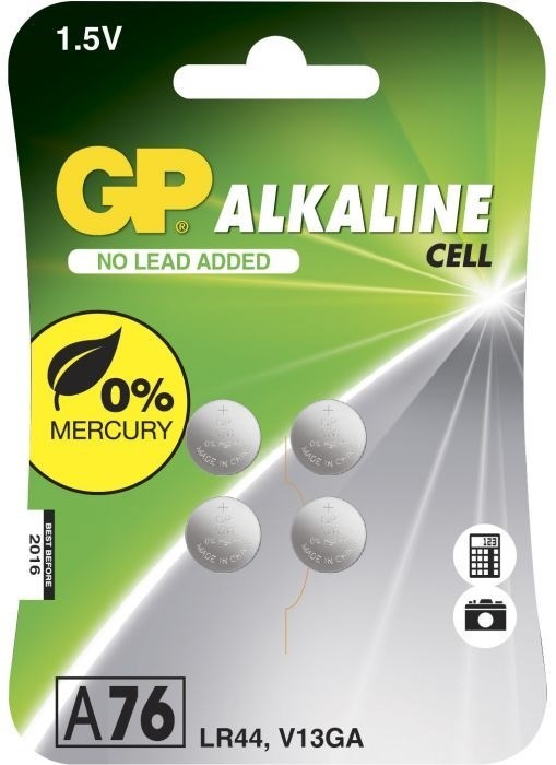 GP knappcell 76A, 1,5V, LR44, 4-pack i gruppen HEMELEKTRONIK / Batterier & Laddare / Batterier / Knappcell hos TP E-commerce Nordic AB (38-99885)