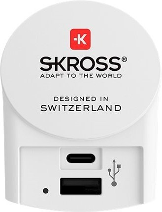 Skross Reseadapter Europa till USB-A & USB-C i gruppen HEM, HUSHÅLL & TRÄDGÅRD / El & Belysning / Reseadaptrar hos TP E-commerce Nordic AB (38-99961)