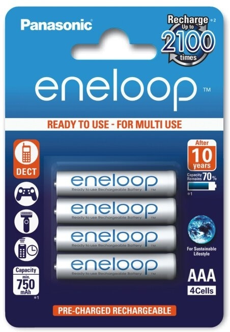 Panasonic Eneloop R03/AAA 750mAh - 4 pcs blister i gruppen HEMELEKTRONIK / Batterier & Laddare / Batterier / AAA hos TP E-commerce Nordic AB (89-504628)