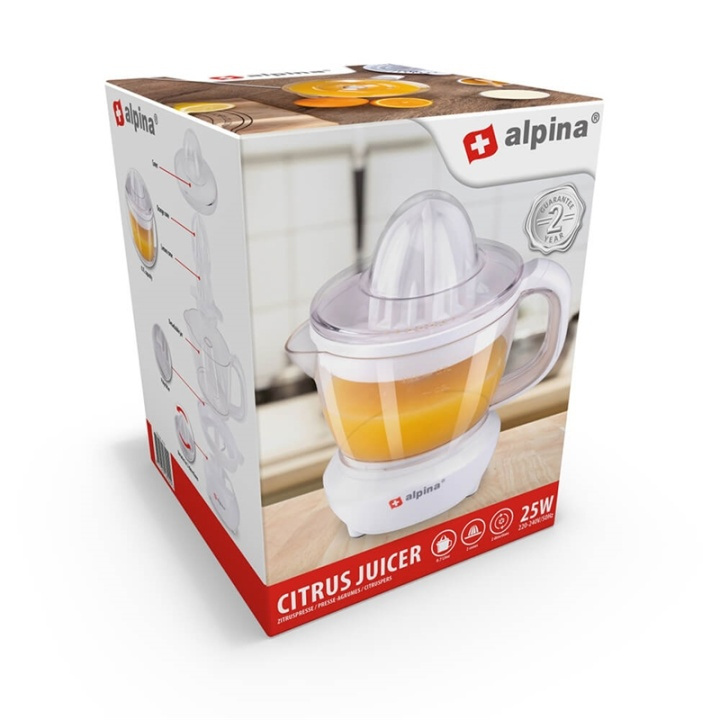 ALPINA Elektrisk Citruspress 25W i gruppen HEM, HUSHÅLL & TRÄDGÅRD / Hushållsmaskiner / Vatten & Juice / Juicepressar hos TP E-commerce Nordic AB (A00035)