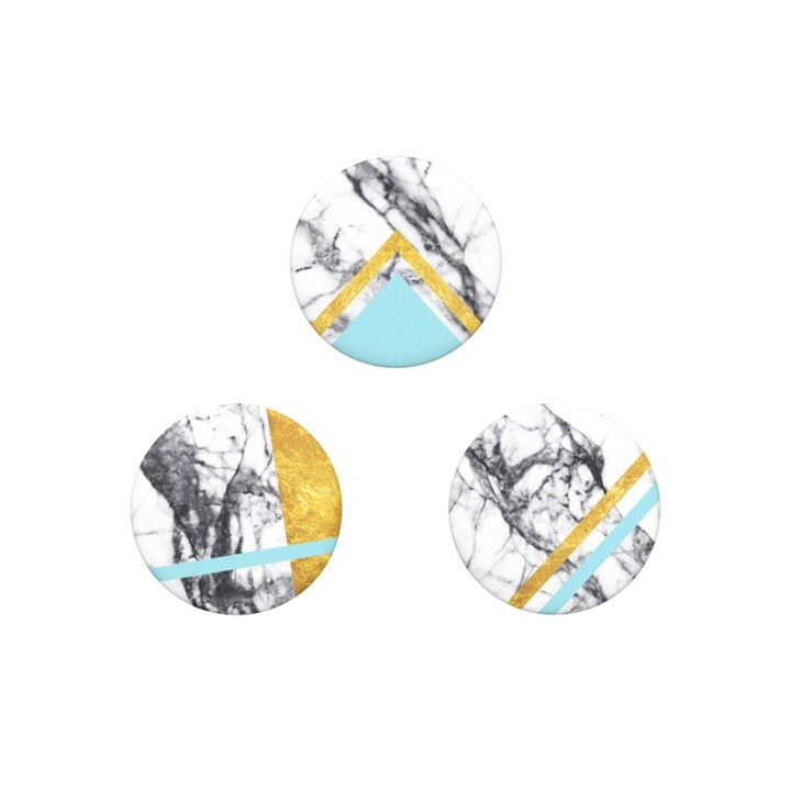 Popsockets White Marble Glam Avtagbara Mini Grip 3Pack i gruppen SMARTPHONE & SURFPLATTOR / Övriga tillbehör / Popsockets hos TP E-commerce Nordic AB (A00348)