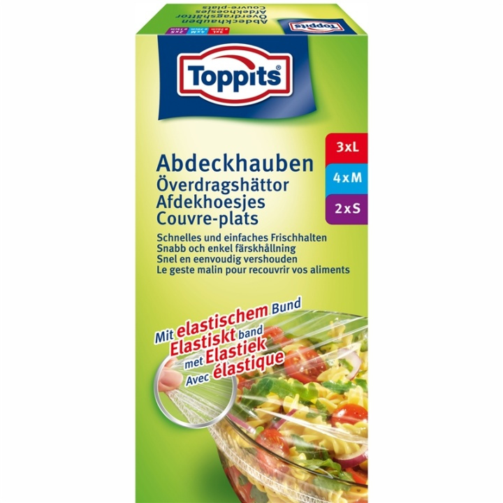 Toppits Överdragsplasthättor 9st (Obs 8st DFP) i gruppen HEM, HUSHÅLL & TRÄDGÅRD / Köksredskap / Övriga köksredskap hos TP E-commerce Nordic AB (A01102)