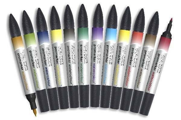 Winsor Promarker Watercolour 12st, Basic Tones i gruppen SPORT, FRITID & HOBBY / Hobby / Måla & Rita / Pennor, kritor & tusch hos TP E-commerce Nordic AB (A01209)