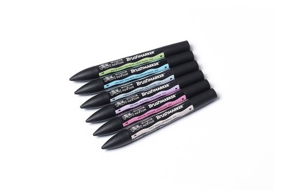 Winsor Brushmarker 6st, Pastel Tones i gruppen SPORT, FRITID & HOBBY / Hobby / Måla & Rita / Pennor, kritor & tusch hos TP E-commerce Nordic AB (A01223)