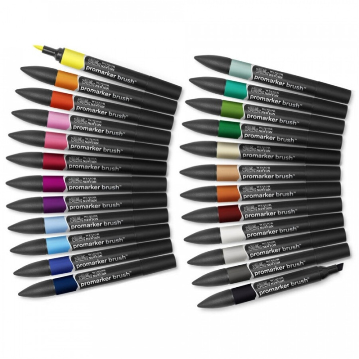 Winsor Brushmarker set 24st, Student designer i gruppen SPORT, FRITID & HOBBY / Hobby / Måla & Rita / Pennor, kritor & tusch hos TP E-commerce Nordic AB (A01235)