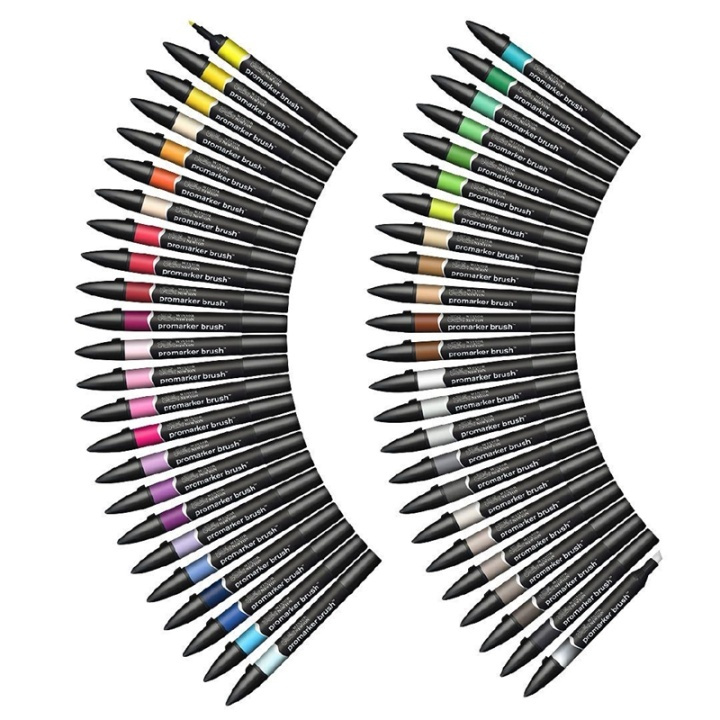Winsor Brushmarker 48st, Essential collection i gruppen SPORT, FRITID & HOBBY / Hobby / Måla & Rita / Pennor, kritor & tusch hos TP E-commerce Nordic AB (A01236)