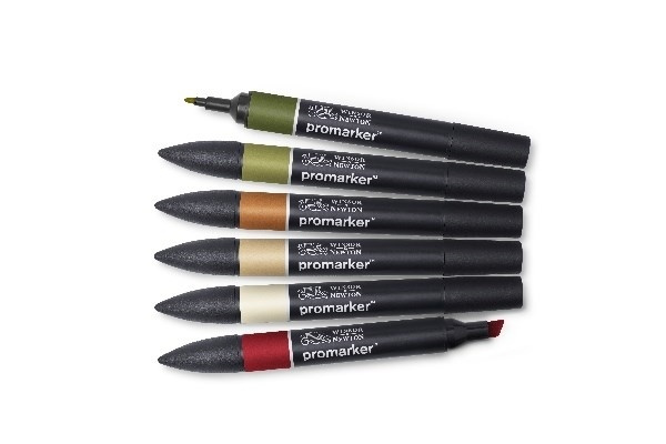 Winsor Promarker set 6st, Landscape 1 i gruppen SPORT, FRITID & HOBBY / Hobby / Måla & Rita / Pennor, kritor & tusch hos TP E-commerce Nordic AB (A01238)