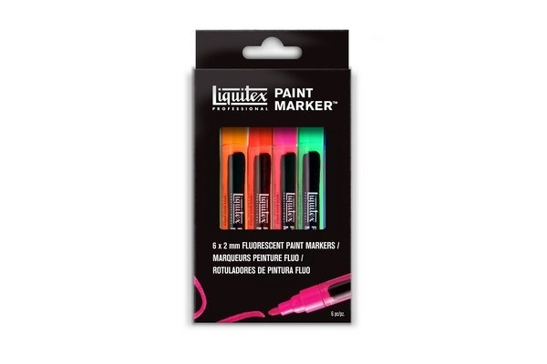 Liquitex Akrylmarkör Fin Fluorescent 6st i gruppen SPORT, FRITID & HOBBY / Hobby / Måla & Rita / Pennor, kritor & tusch hos TP E-commerce Nordic AB (A01245)