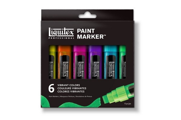 Liquitex Akrylmarkör Wide Vibrant 6st i gruppen SPORT, FRITID & HOBBY / Hobby / Måla & Rita / Pennor, kritor & tusch hos TP E-commerce Nordic AB (A01246)