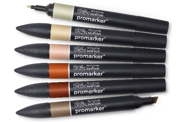 Winsor Promarker 6st, Earth tones i gruppen SPORT, FRITID & HOBBY / Hobby / Måla & Rita / Pennor, kritor & tusch hos TP E-commerce Nordic AB (A01320)