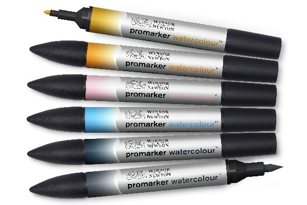 Winsor WaterColour Marker 6-pack, Sky tones set i gruppen SPORT, FRITID & HOBBY / Hobby / Måla & Rita / Pennor, kritor & tusch hos TP E-commerce Nordic AB (A01326)