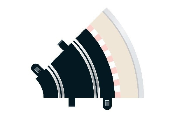 Produktfoto för Rad 1 Inner curve 45° (2 per bag)