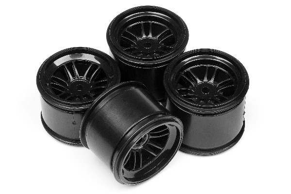 Ft01 Wheel Set (Black/Front 2Pcs/Rear 2Pcs) | LEKSAKER, BARN- & BABYPRODUKTER - Radiostyrt - Reservdelar & Extra Tillbehör - HPI - Fälgar - Onroad | GameStuff