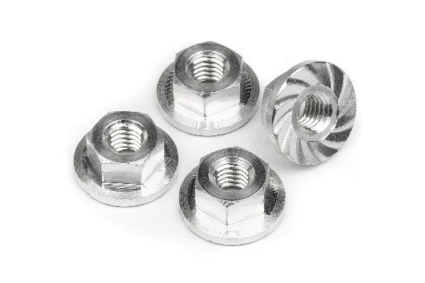 Serrated Flange Nut M4X10.8Mm (4Pcs) i gruppen LEKSAKER, BARN- & BABYPRODUKTER / Radiostyrt / Reservdelar & Extra Tillbehör / HPI / Skruvar/Fästen / Muttrar hos TP E-commerce Nordic AB (A02110)