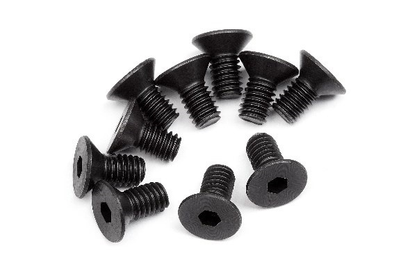 Flat Head Screw M4X8Mm (Hex Socket/10Pcs) i gruppen LEKSAKER, BARN- & BABYPRODUKTER / Radiostyrt / Reservdelar & Extra Tillbehör / HPI / Skruvar/Fästen / Skruvar hos TP E-commerce Nordic AB (A02477)