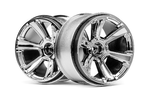 6-Shot Mt Wheel (Chrome/2Pcs) i gruppen LEKSAKER, BARN- & BABYPRODUKTER / Radiostyrt / Reservdelar & Extra Tillbehör / HPI / Fälgar / Offroad hos TP E-commerce Nordic AB (A02666)