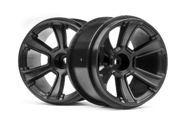 6-Shot Mt Wheel (Black/2Pcs) | LEKSAKER, BARN- & BABYPRODUKTER - Radiostyrt - Reservdelar & Extra Tillbehör - HPI - Fälgar - Offroad | GameStuff