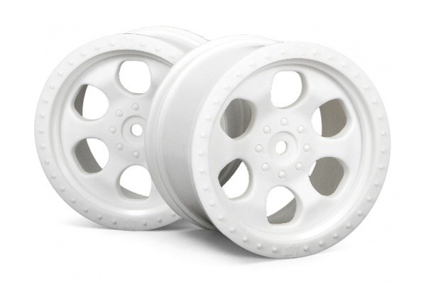 6 Spoke Wheel White (83X56Mm/2Pcs) i gruppen LEKSAKER, BARN- & BABYPRODUKTER / Radiostyrt / Reservdelar & Extra Tillbehör / HPI / Fälgar / Offroad hos TP E-commerce Nordic AB (A03042)