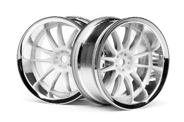 Work Xsa 02C Wheel 26Mm Chrome/White (6Mm Offset) i gruppen LEKSAKER, BARN- & BABYPRODUKTER / Radiostyrt / Reservdelar & Extra Tillbehör / HPI / Fälgar / Onroad hos TP E-commerce Nordic AB (A03069)